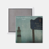 Point Amour Lighthouse, Neufundland und Labrador Magnet (Vorderseite/Rückseite)