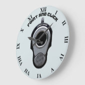 Point and Clock Funny Gun Zeichnend mit Ihrem Name Große Wanduhr (Winkel)