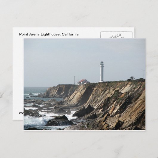 Point Arena Lighthouse, Kalifornien Postkarte (Vorne/Hinten)