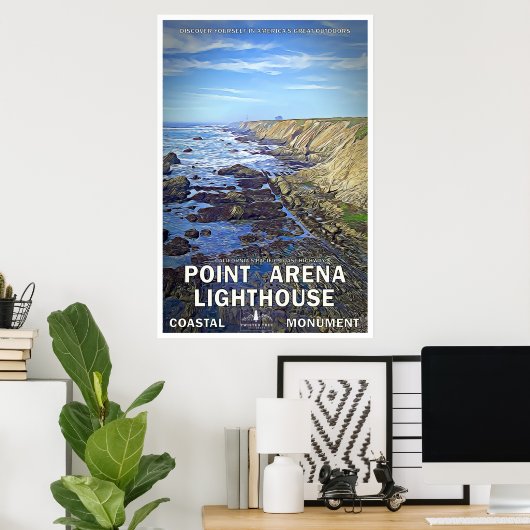 Point Arena Lighthouse Reiseplakat 02 Poster (Heimbüro)