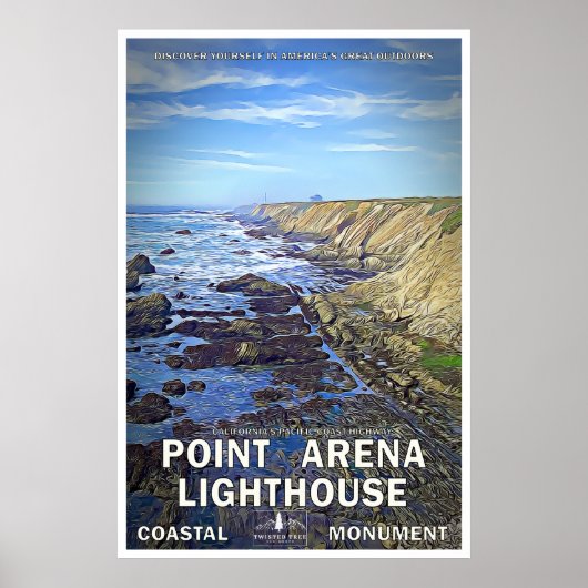 Point Arena Lighthouse Reiseplakat 02 Poster (Vorne)