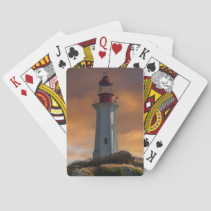 Point Atkinson Lighthouse bei Sonnenuntergang Spielkarten