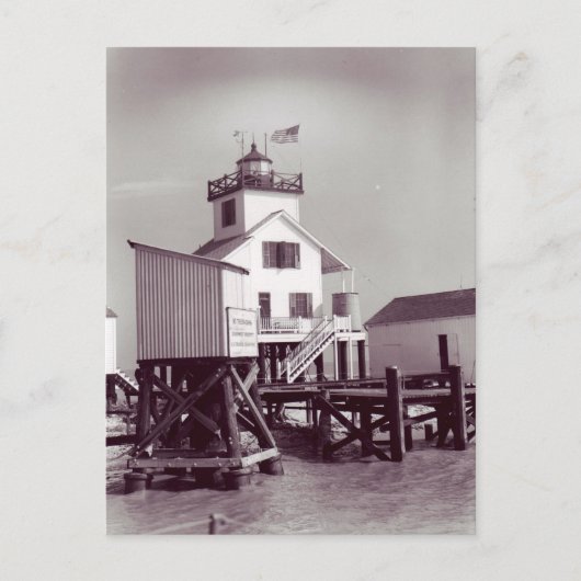 Point Au Fer Reef Lighthouse 2 Postkarte (Vorderseite)