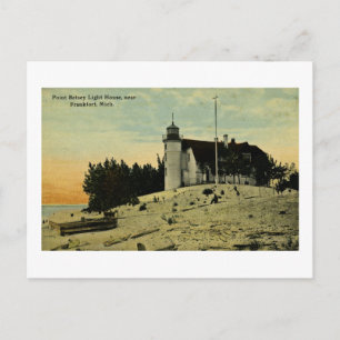 Point Betsey Leuchtturm in der Nähe von Frankfort Postkarte