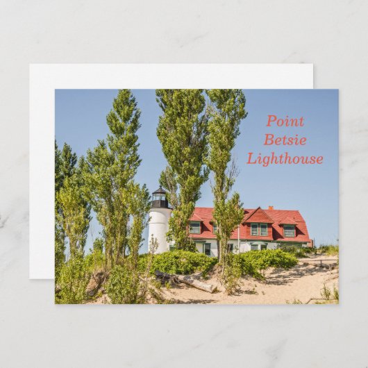 Point Betsie Lighthouse am Lake Michigan Postkarte (Vorne/Hinten)
