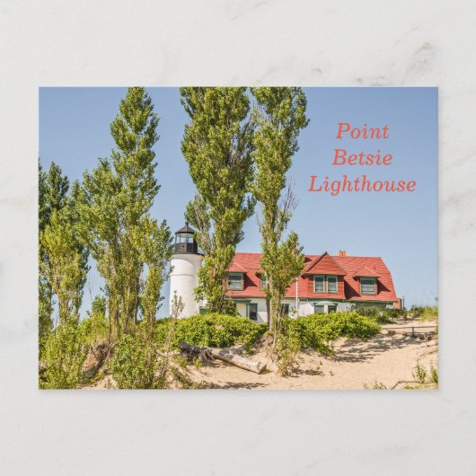 Point Betsie Lighthouse am Lake Michigan Postkarte (Vorderseite)