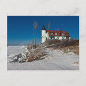 Point Betsie Lighthouse im Winter Postkarte (Vorderseite)