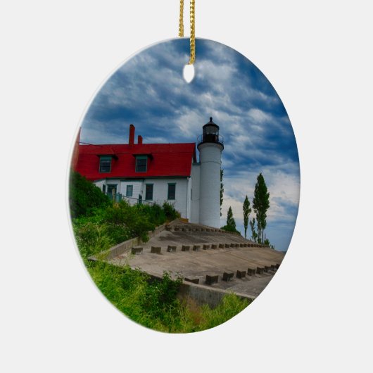 Point Betsie Lighthouse Keramik Ornament (Rechts)