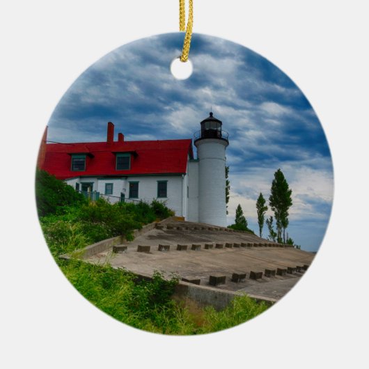 Point Betsie Lighthouse Keramik Ornament (Vorne)