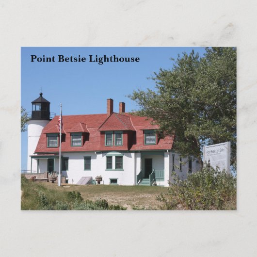 Point Betsie Lighthouse Lake Michigan Postcard Postkarte (Vorderseite)