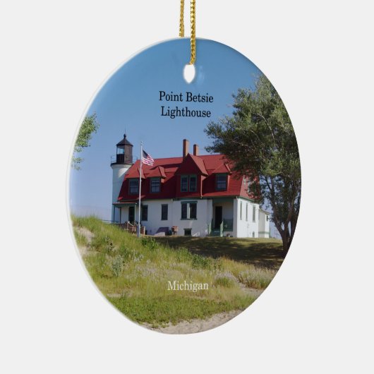 Point Betsie Lighthouse-Ornament Keramik Ornament (Rechts)