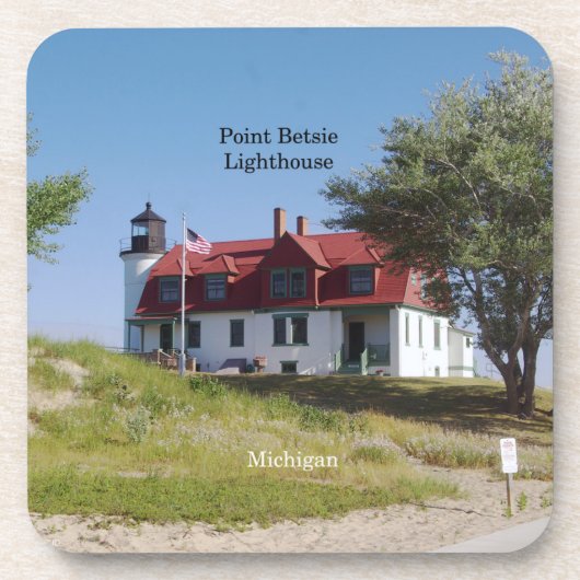 Point Betsie Lighthouse Set mit 6 Untersetzer aus  (Vorderseite)