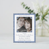 Point Block Lila Art Deco Save the Date Postkarte (Stehend Vorderseite)