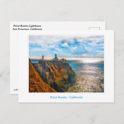 Point Bonita Lighthouse Postcard Postkarte (Vorne/Hinten)