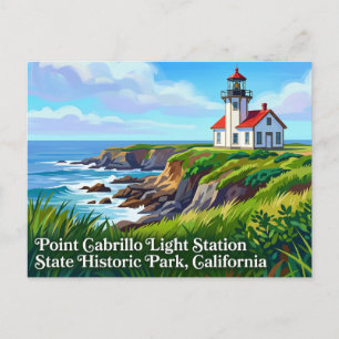 Point Cabrillo Leuchtturm-Station State Historic P Postkarte