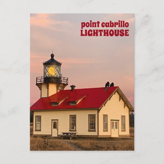 Point Cabrillo LIGHTHOUSE California Sunset Travel Postkarte (Vorderseite)