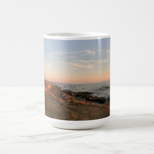 Point Cabrillo Lighthouse Sunset Mendocino Foto Kaffeetasse (Mittel)