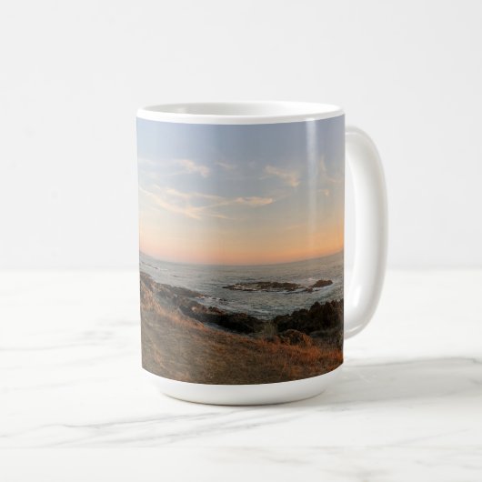 Point Cabrillo Lighthouse Sunset Mendocino Foto Kaffeetasse (VorderseiteRechts)