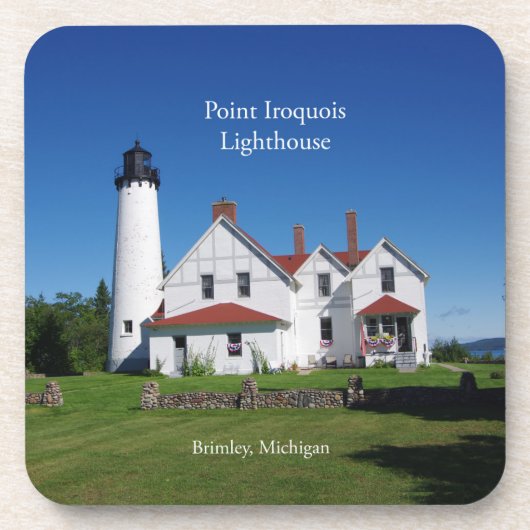 Point Iroquois Lighthouse 6 Untersetzer aus Kunsts (Vorderseite)