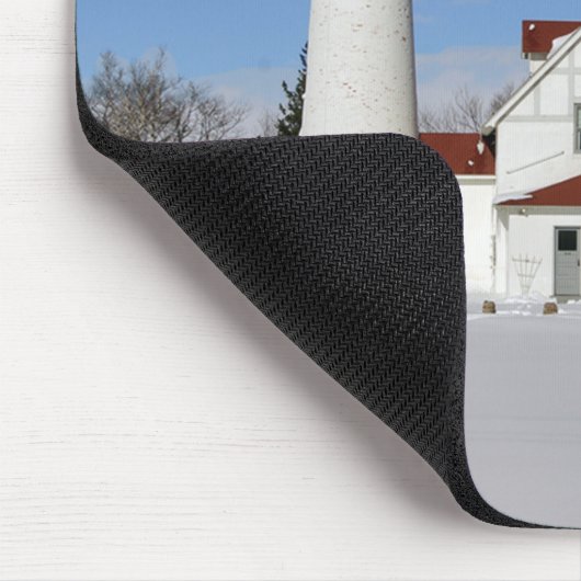Point Iroquois Lighthouse Wintermousepad Mousepad (Ecke)