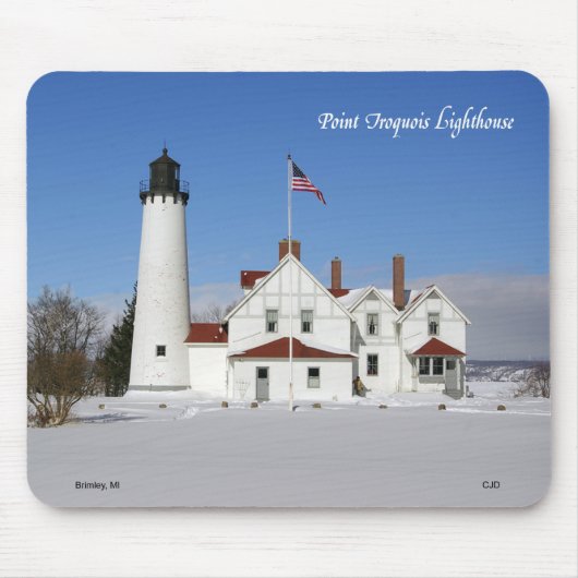 Point Iroquois Lighthouse Wintermousepad Mousepad (Vorne)