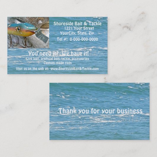 Point Jude Cape Codder Fishing Lure Business Card Visitenkarte (Vorne/Hinten)