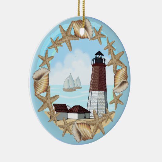 Point Judith Leuchtturm Keramikornament (Rechts)