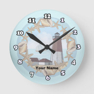 Point Judith Leuchtturm-Uhr Runde Wanduhr