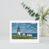 Point Judith Lighthouse in Narragansett, RI 7x5 Postkarte (Stehend Vorderseite)