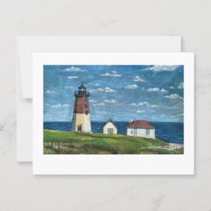 Point Judith Lighthouse in Narragansett, RI 7x5 Postkarte