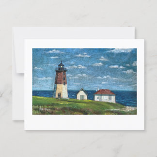 Point Judith Lighthouse in Narragansett, RI 7x5 Postkarte