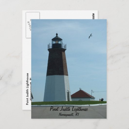 Point Judith Lighthouse Postcard Postkarte (Vorne/Hinten)