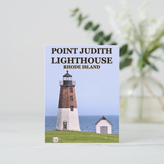 Point Judith Lighthouse, Rhode Island Postcard Postkarte (Stehend Vorderseite)