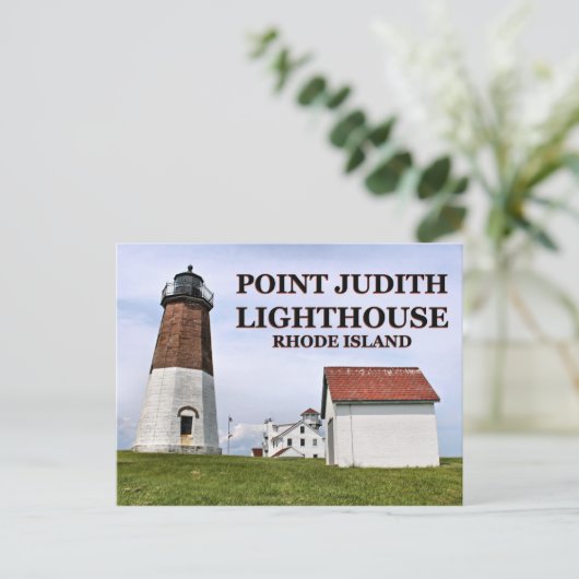 Point Judith Lighthouse, Rhode Island Postcard Postkarte (Stehend Vorderseite)