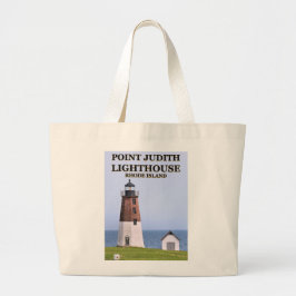 Point Judith Lighthouse, Rhode Island Tote Bag Jumbo Stoffbeutel