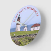 Point Judith Lighthouse, Rhode Island Wall Clock Runde Wanduhr (Winkel)