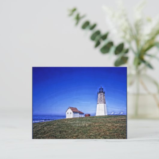 Point Judith Lighthouse, RI Postkarte (Stehend Vorderseite)