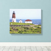 Point Judith Lighthouse, RI Wrapped Canvas Leinwanddruck (Insitu (Holzboden))