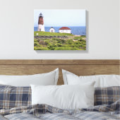 Point Judith Lighthouse, RI Wrapped Canvas Leinwanddruck (Insitu (Schlafzimmer))