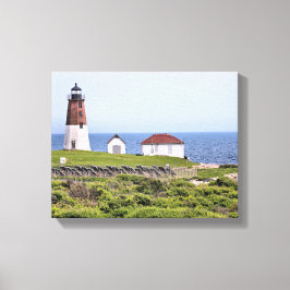 Point Judith Lighthouse, RI Wrapped Canvas Leinwanddruck