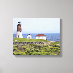 Point Judith Lighthouse, RI Wrapped Canvas Leinwanddruck