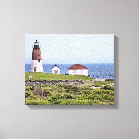 Point Judith Lighthouse, RI Wrapped Canvas Leinwanddruck (Vorderseite)