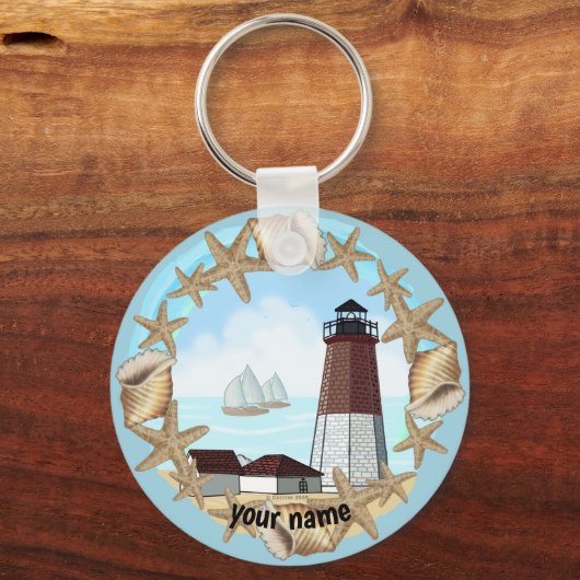 Point Judith Lighthouse Schlüsselanhänger (Vorderseite)