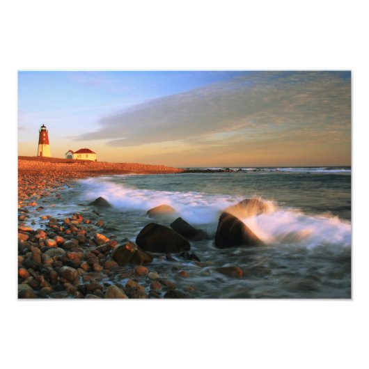 Point Judith Lighthouse Seascape Foto drucken (Vorne)
