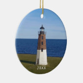 Point Judith Narragansett Lighthouse Keramik Ornament (Rechts)