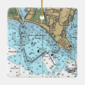 Point Judith Rhode Island Chart Keramikornament (Rückseite)