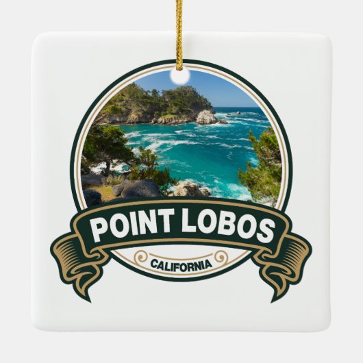 Point Lobos California Travel Abzeichen Keramikornament (Rückseite)