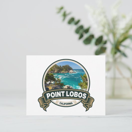 Point Lobos California Travel Abzeichen Postkarte (Stehend Vorderseite)