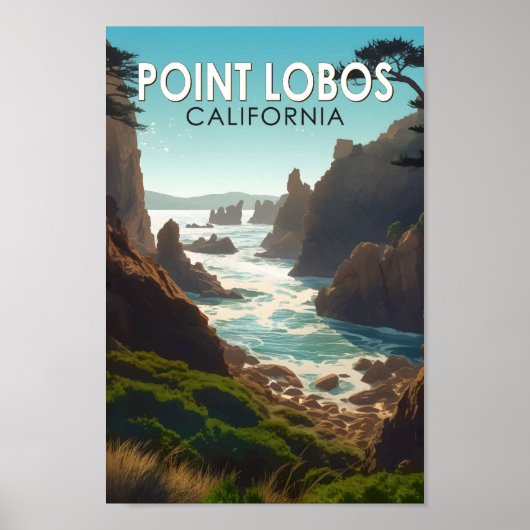 Point Lobos California Vintage Poster (Vorne)