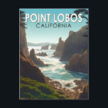 Point Lobos California Vintage Postkarte<br><div class="desc">Point Lobos Vektorgrafik Design. Das Meer in der Nähe von Point Lobos gilt als einer der besten Tauchspots auf der Halbinsel Monterey und entlang der kalifornischen Küste.</div>